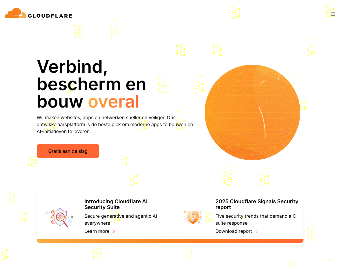 Grote storing bij Cloudfare