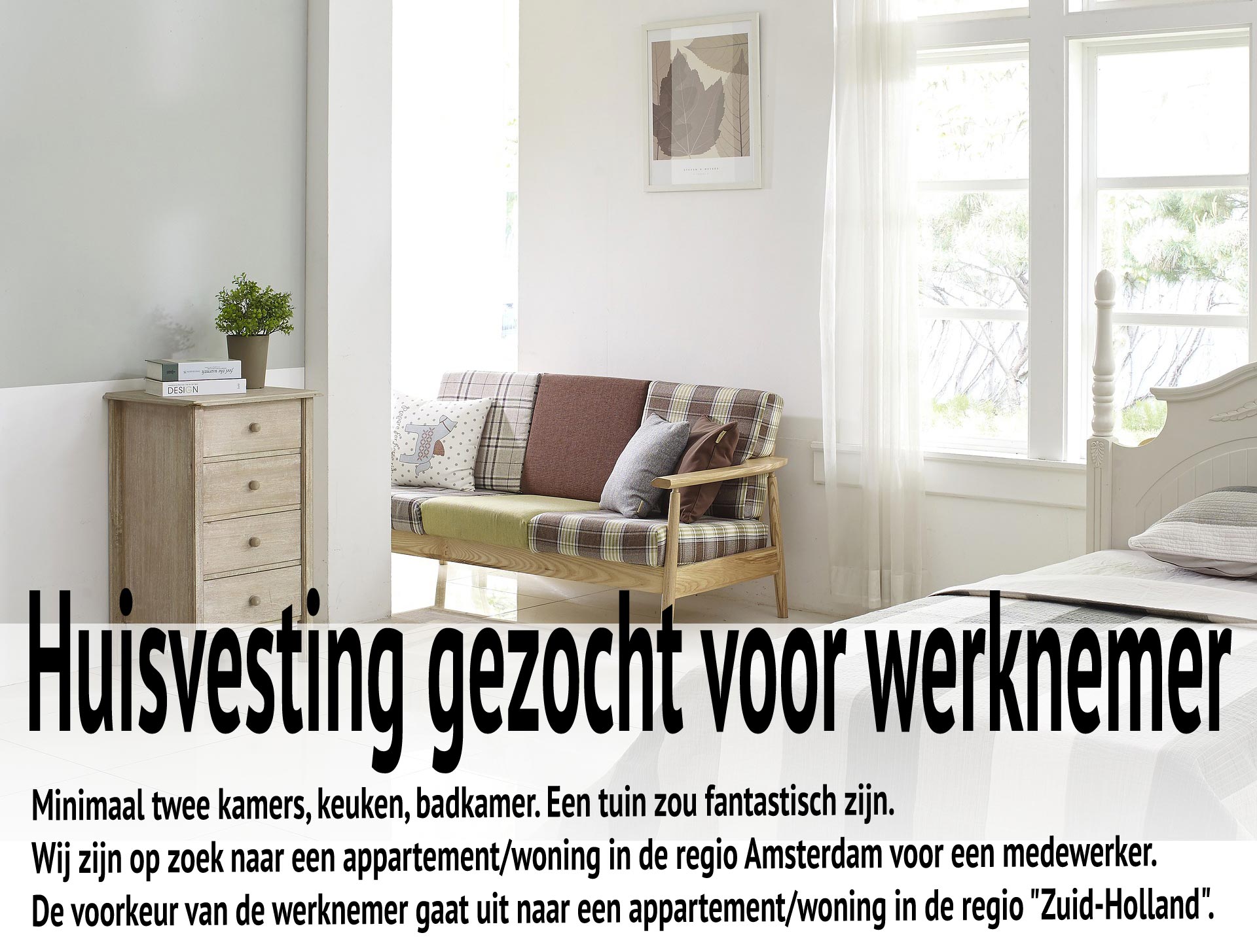 Huisvesting gezocht voor werknemer